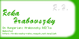 reka hrabovszky business card